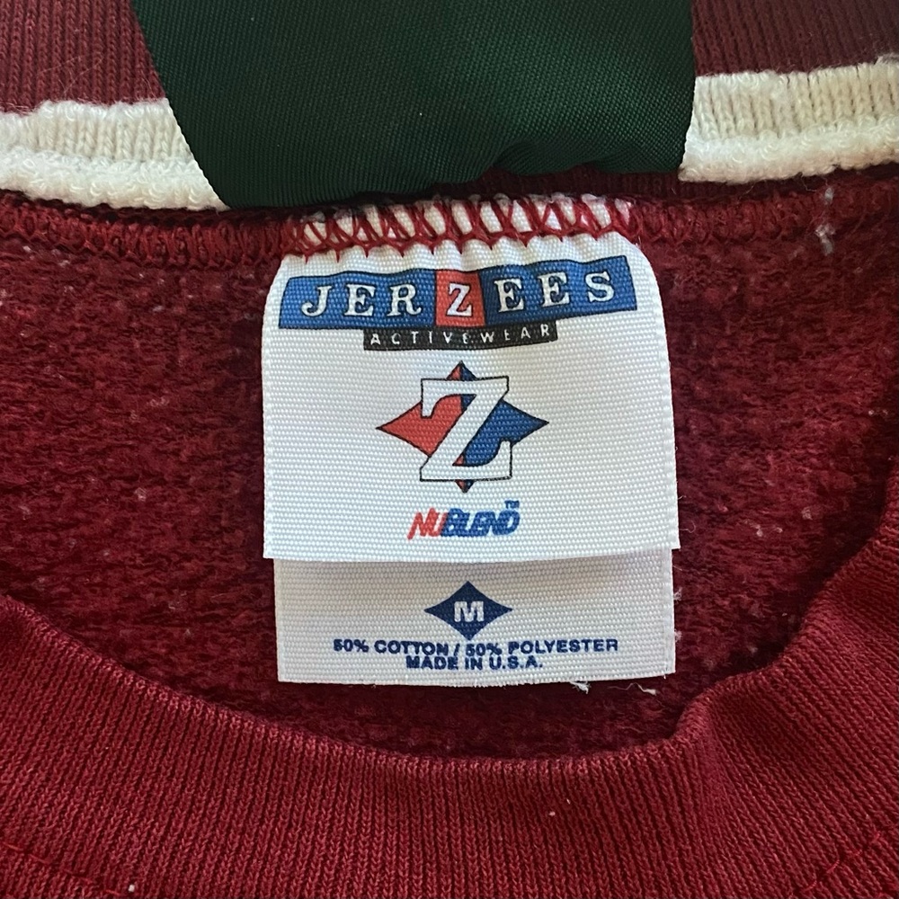 Vintage Crewneck Sweatshirt Burgundy Cardinals in Winter Snow Wild Wings | M - Picture 5 of 8